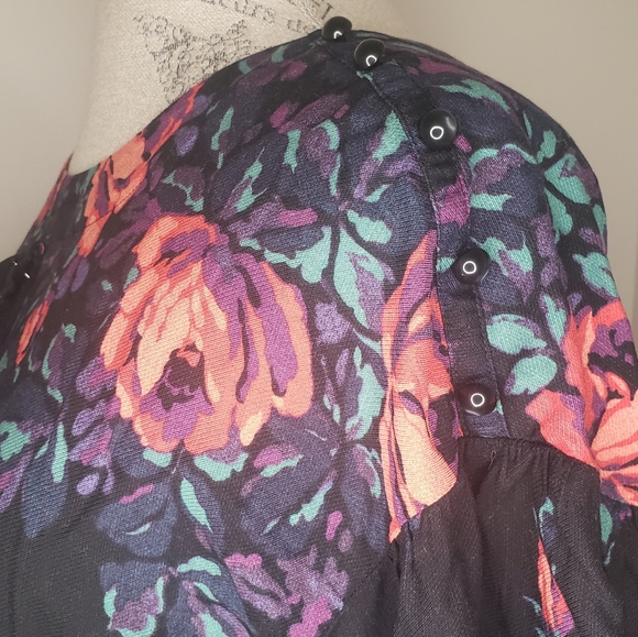 Anthropologie Black Floral Top - Picture 8 of 12